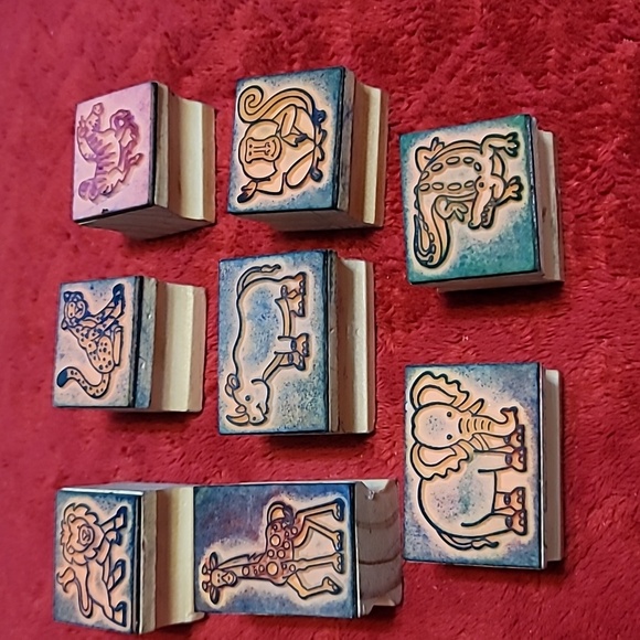 Set of 11 African Wildlife Wooden Rubber Stamps - Picture 10 of 12